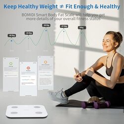 Bomidi S1 Smart Body Fat Weight Scale LED Display Bluetooth 4 0 Smart App Body Compositionn White
